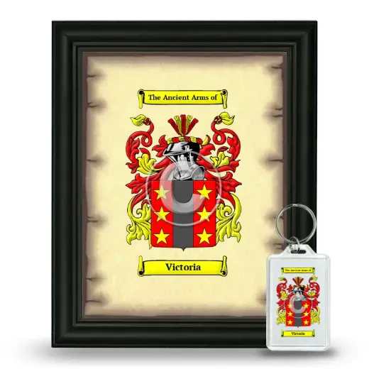 Victoria Framed Coat of Arms and Keychain - Black