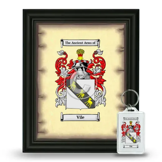 Vile Framed Coat of Arms and Keychain - Black