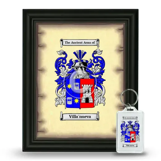 Villa'nueva Framed Coat of Arms and Keychain - Black