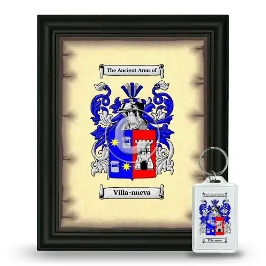 Villa-nueva Framed Coat of Arms and Keychain - Black