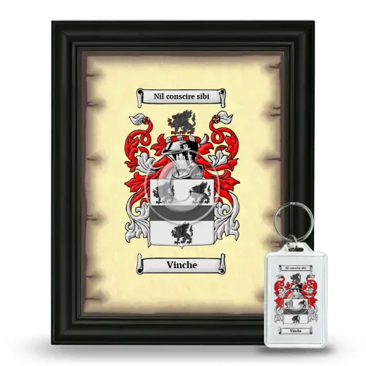 Vinche Framed Coat of Arms and Keychain - Black