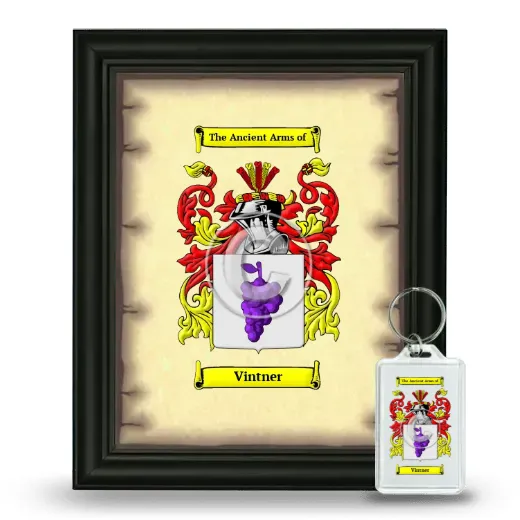 Vintner Framed Coat of Arms and Keychain - Black