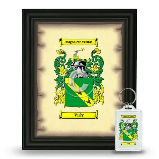 Virly Framed Coat of Arms and Keychain - Black