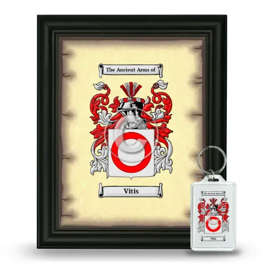 Vitis Framed Coat of Arms and Keychain - Black