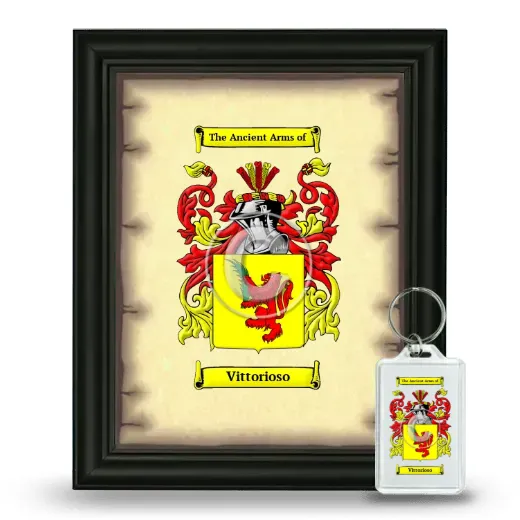 Vittorioso Framed Coat of Arms and Keychain - Black