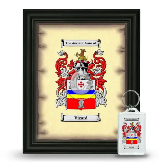 Vizard Framed Coat of Arms and Keychain - Black