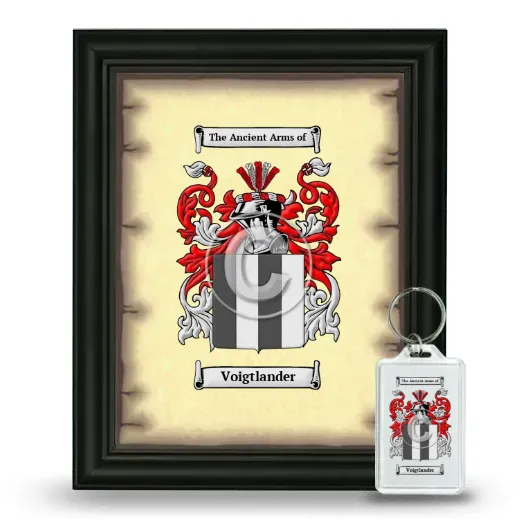 Voigtlander Framed Coat of Arms and Keychain - Black