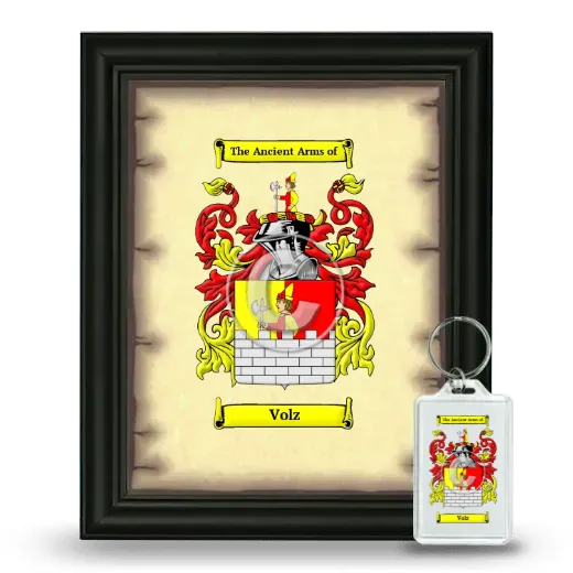 Volz Framed Coat of Arms and Keychain - Black