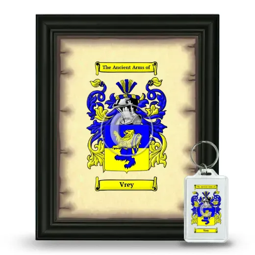 Vrey Framed Coat of Arms and Keychain - Black