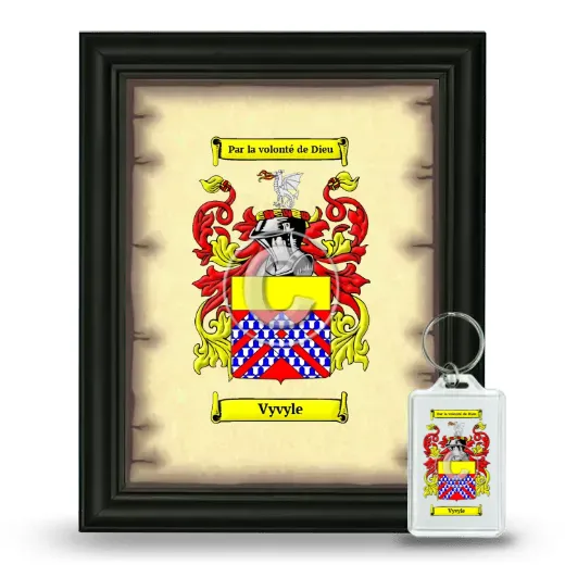 Vyvyle Framed Coat of Arms and Keychain - Black