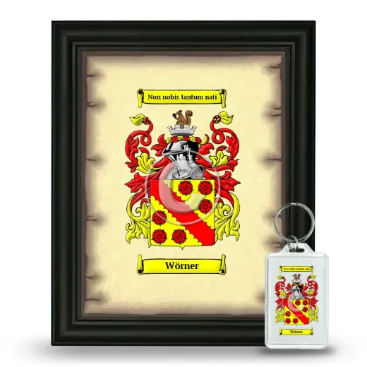 Wörner Framed Coat of Arms and Keychain - Black