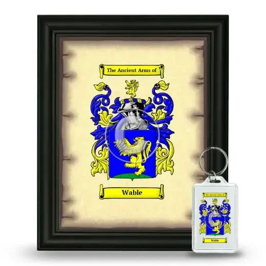 Wable Framed Coat of Arms and Keychain - Black