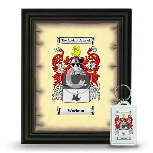 Wackum Framed Coat of Arms and Keychain - Black