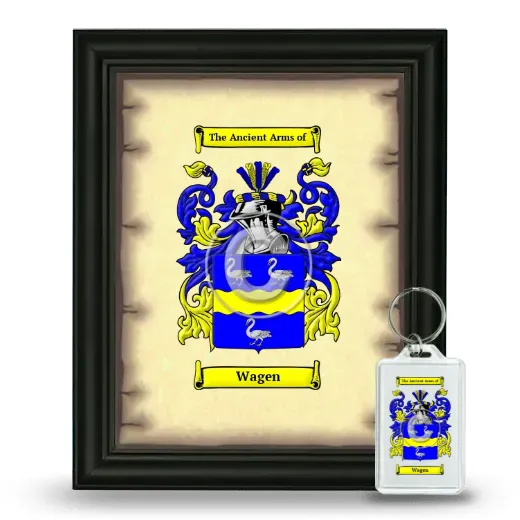 Wagen Framed Coat of Arms and Keychain - Black