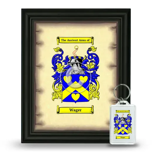 Wager Framed Coat of Arms and Keychain - Black