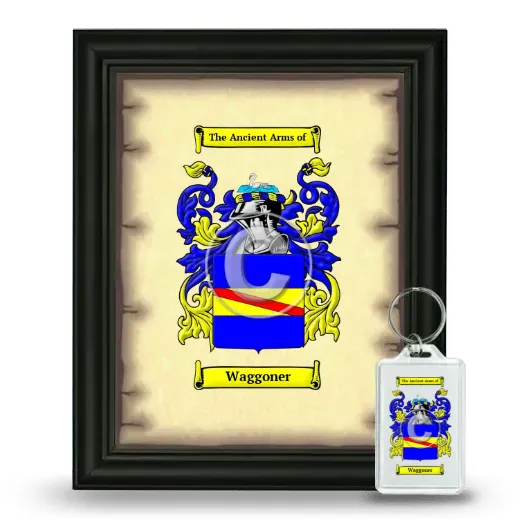 Waggoner Framed Coat of Arms and Keychain - Black
