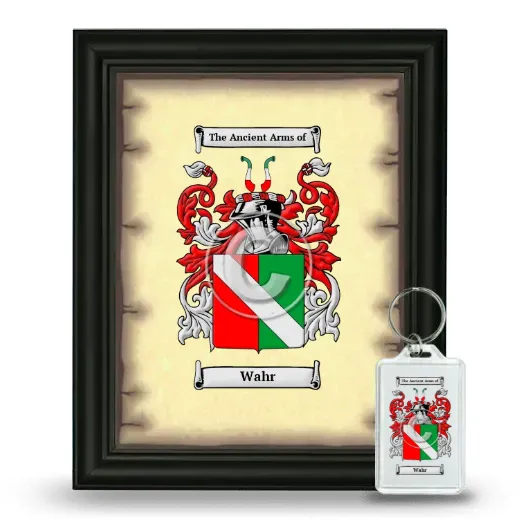 Wahr Framed Coat of Arms and Keychain - Black