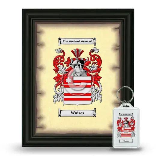 Waises Framed Coat of Arms and Keychain - Black