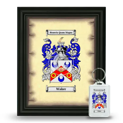 Waker Framed Coat of Arms and Keychain - Black