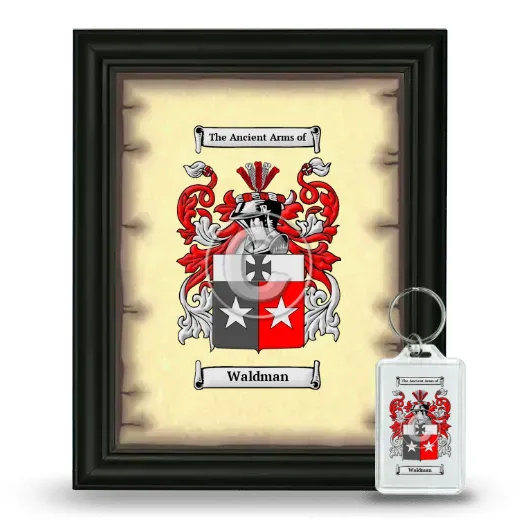 Waldman Framed Coat of Arms and Keychain - Black