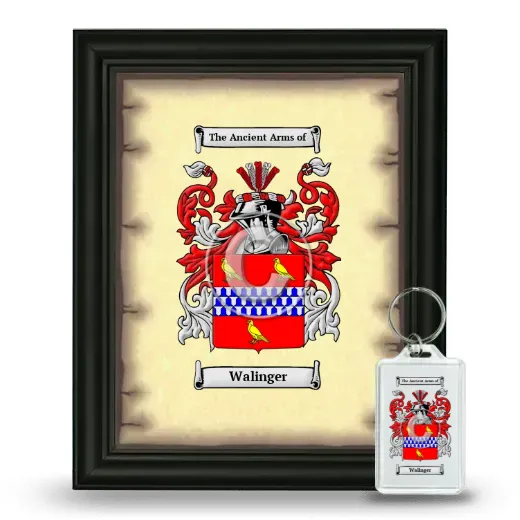 Walinger Framed Coat of Arms and Keychain - Black