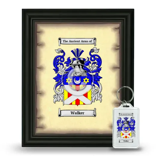 Walker Framed Coat of Arms and Keychain - Black