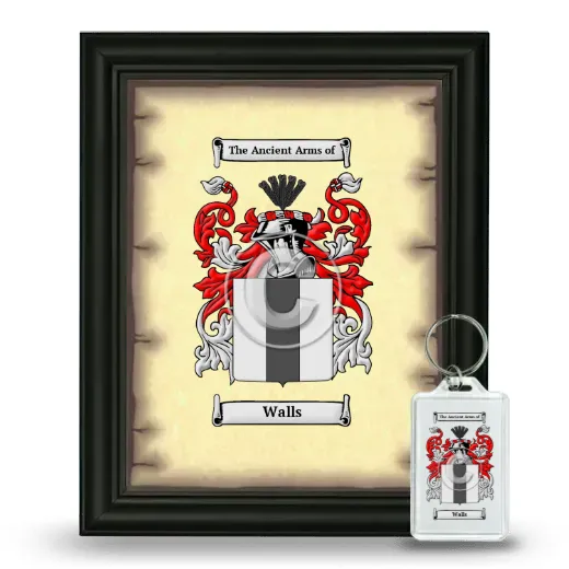 Walls Framed Coat of Arms and Keychain - Black