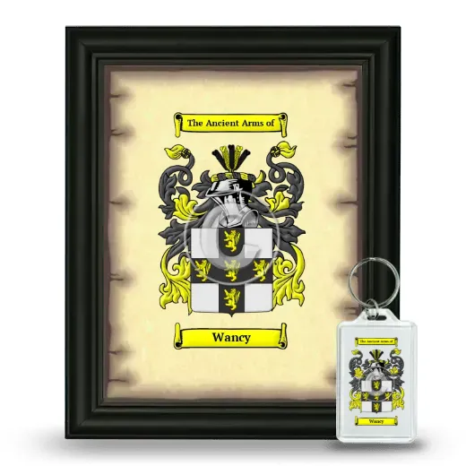 Wancy Framed Coat of Arms and Keychain - Black