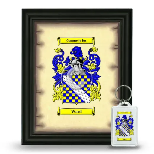 Ward Framed Coat of Arms and Keychain - Black