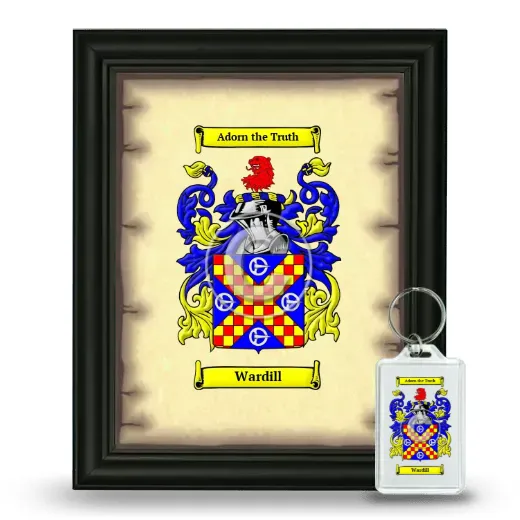 Wardill Framed Coat of Arms and Keychain - Black