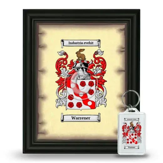 Warrener Framed Coat of Arms and Keychain - Black