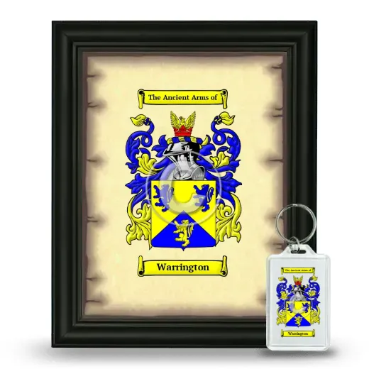 Warrington Framed Coat of Arms and Keychain - Black
