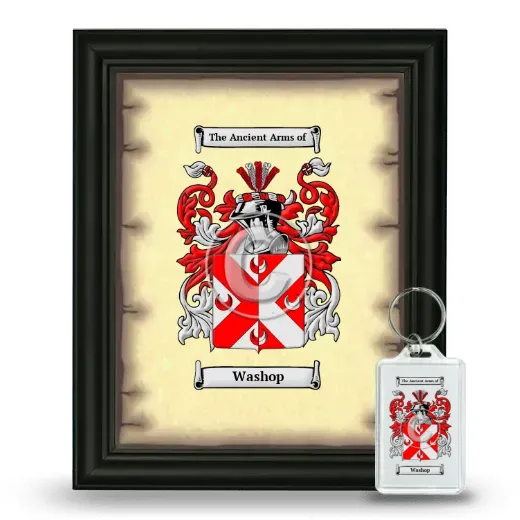 Washop Framed Coat of Arms and Keychain - Black