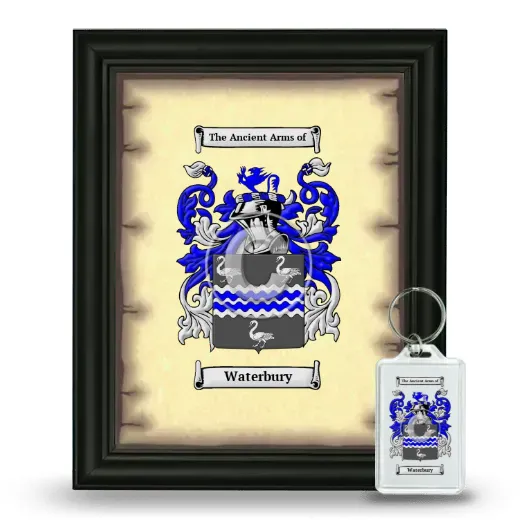 Waterbury Framed Coat of Arms and Keychain - Black