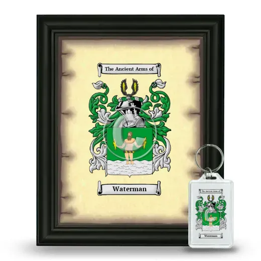 Waterman Framed Coat of Arms and Keychain - Black