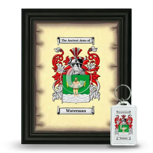 Waterman Framed Coat of Arms and Keychain - Black