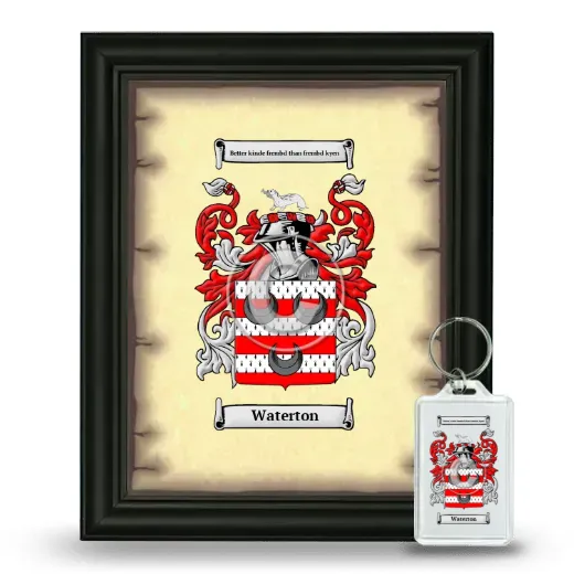 Waterton Framed Coat of Arms and Keychain - Black