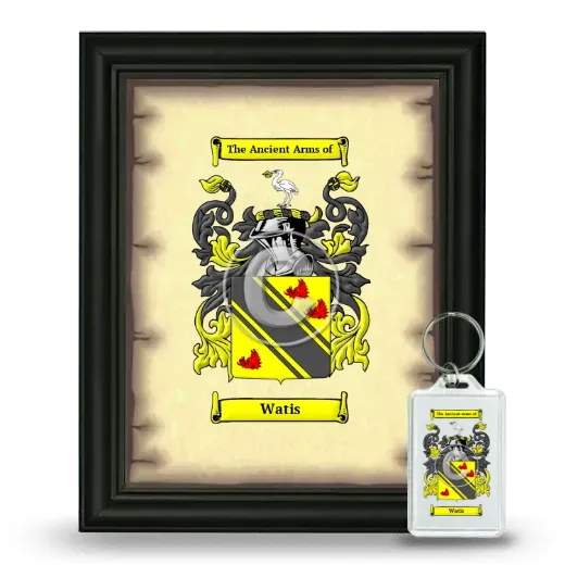 Watis Framed Coat of Arms and Keychain - Black