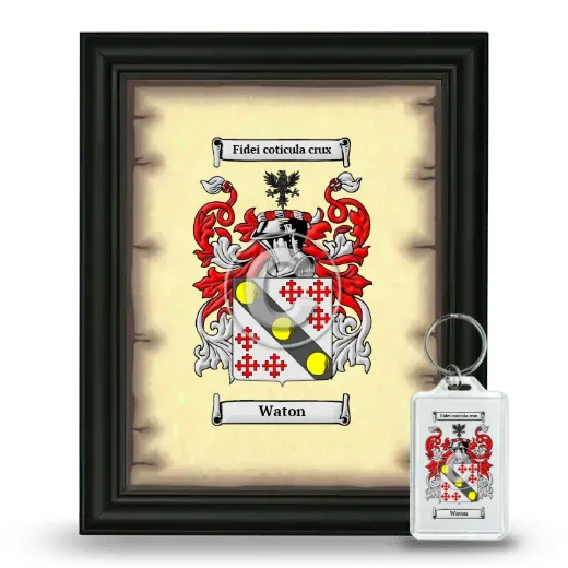 Waton Framed Coat of Arms and Keychain - Black