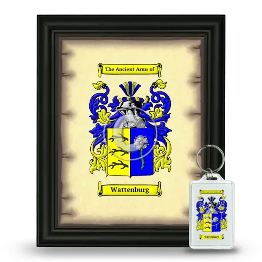 Wattenburg Framed Coat of Arms and Keychain - Black
