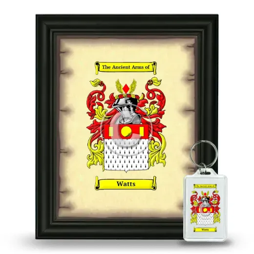 Watts Framed Coat of Arms and Keychain - Black