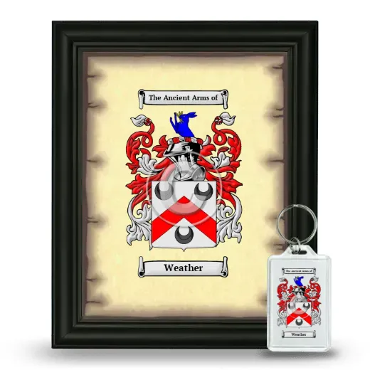 Weather Framed Coat of Arms and Keychain - Black