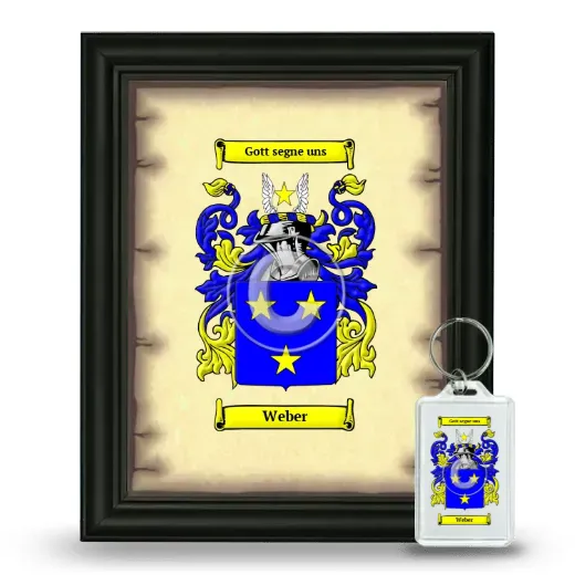 Weber Framed Coat of Arms and Keychain - Black
