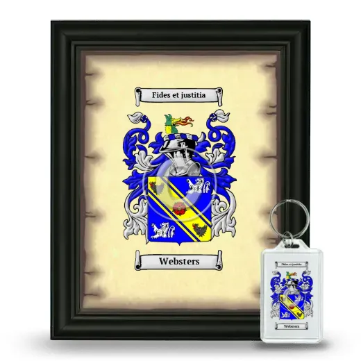 Websters Framed Coat of Arms and Keychain - Black