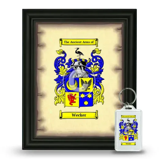 Wecker Framed Coat of Arms and Keychain - Black