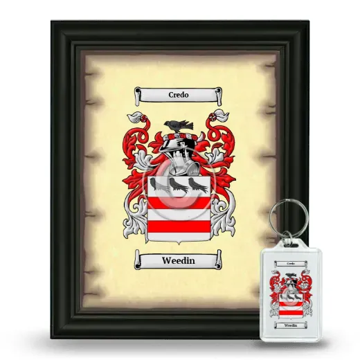 Weedin Framed Coat of Arms and Keychain - Black