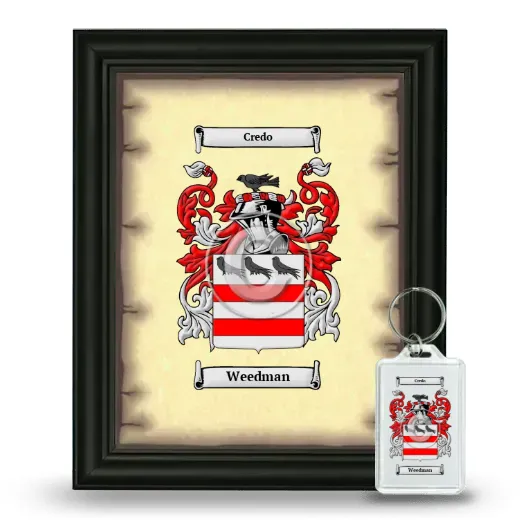 Weedman Framed Coat of Arms and Keychain - Black