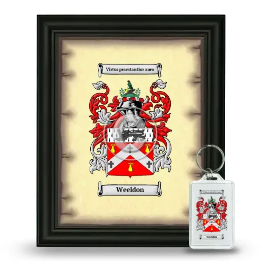 Weeldon Framed Coat of Arms and Keychain - Black