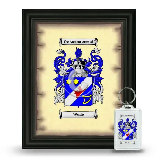 Weile Framed Coat of Arms and Keychain - Black