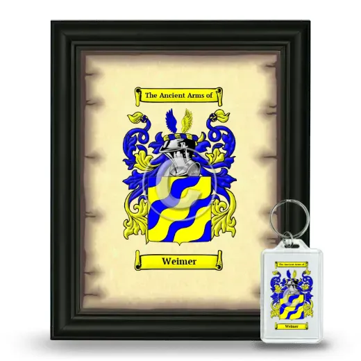 Weimer Framed Coat of Arms and Keychain - Black